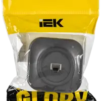 GLORY Розетка для открытой установки компьютерная RJ45 кат.5E РК10-ХСм сталь матовый IEK