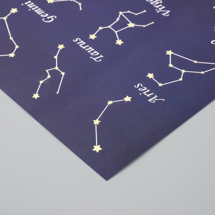 Бумага для скрапбукинга двусторонняя Бумага для скрапбукинга двусторонняя "Созвездия" плотность 180 гр набор 5 шт 30,5х32 см