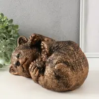 Копилка "Мишка лёжа" 15х28 см, бронза Копилка "Мишка лёжа" 15х28 см, бронза