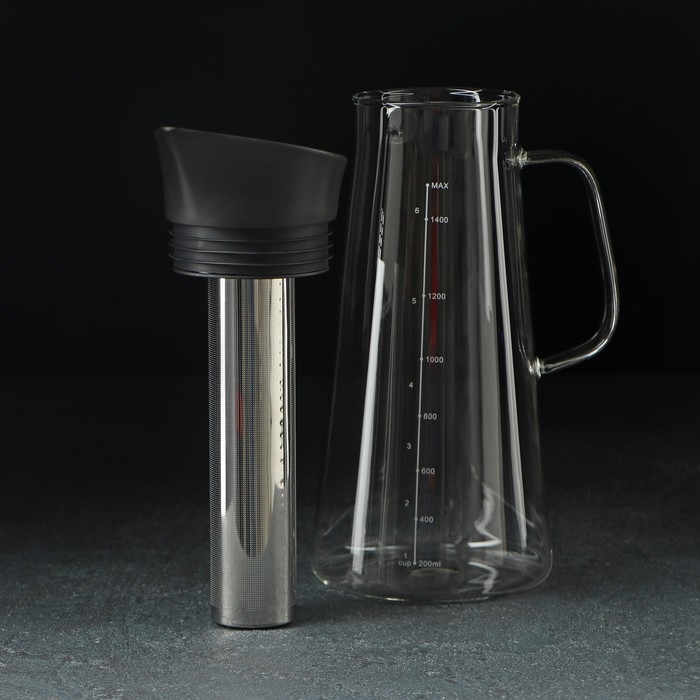 Кувшин для воды стеклянный для заваривания кофе и чая «Фито», 1,5 л, 12×29 см Кувшин для воды стеклянный для заваривания кофе и чая «Фито», 1,5 л, 12×29 см