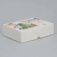 Коробка складная «Новогодняя суета», 20 х 17 х 6 см