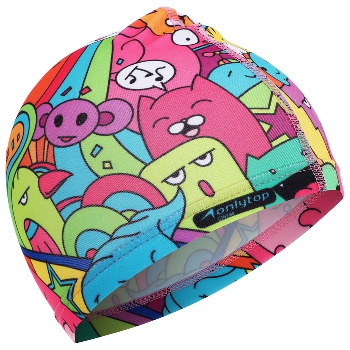 Шапочка для плавания детская ONLYTOP «Дудл», тканевая, обхват 46-52 см Шапочка для плавания детская ONLYTOP «Дудл», тканевая, обхват 46-52 см