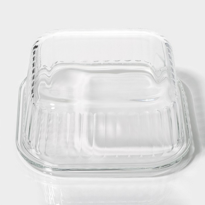 Контейнер для еды из жаропрочного стекла Доляна «Шиаду», квадратный, 800 мл, 15×7 см
