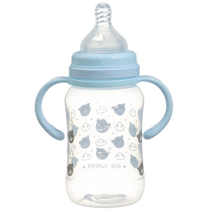 Бутылочка для кормления M&B «Наш сыночек», широкое горло, средний поток, от 3 мес., 270 мл. Бутылочка для кормления M&B «Наш сыночек», широкое горло, средний поток, от 3 мес., 270 мл.