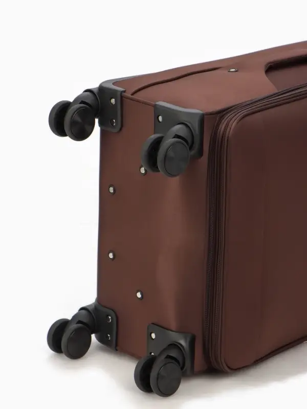 Чемодан на колёсах TEXTURA, кодовый замок, с увеличением, 42&times;26&times;68 см, 24", коричневый