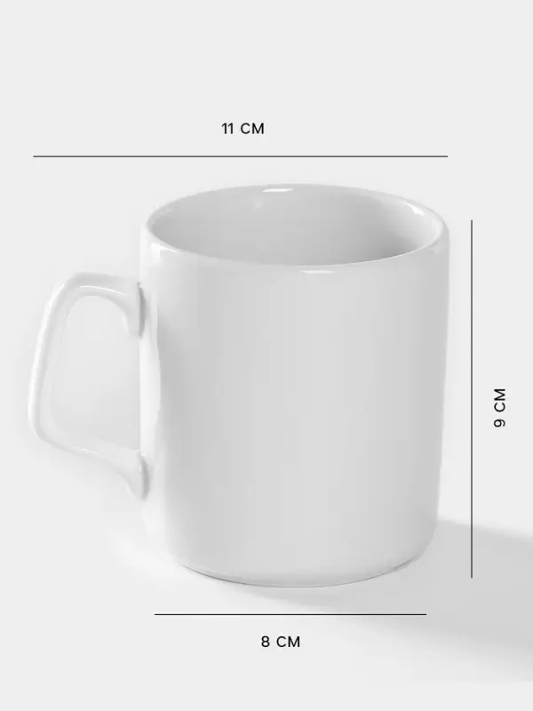 Кружка Добрушский завод &laquo;Бельё&raquo;, 350 мл, d=8.2 см, фарфор, белая