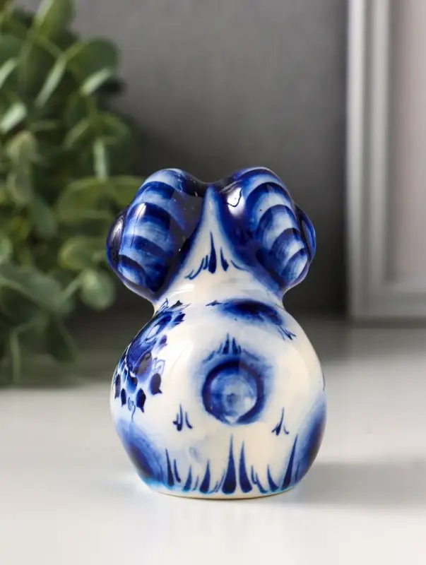 Фигурка фарфор &laquo;Баран Лёня&raquo;, 8.5 см, гжель