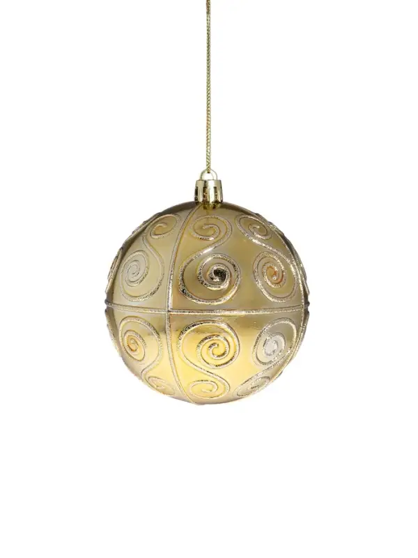 Ёлочные игрушки &laquo;Бахор&raquo;, шары новогодние, d=8 см, набор 5 шт., винтаж, золото