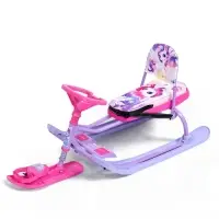 Снегокат &laquo;Лошадка&raquo;, со спинкой, розовый, фиолетовый, ТС4-1СЛ/Л Snow Cat