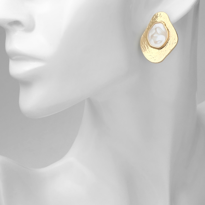 Серьги с жемчугом «Абстракция» богема, цвет золото Серьги с жемчугом «Абстракция» богема, цвет золото