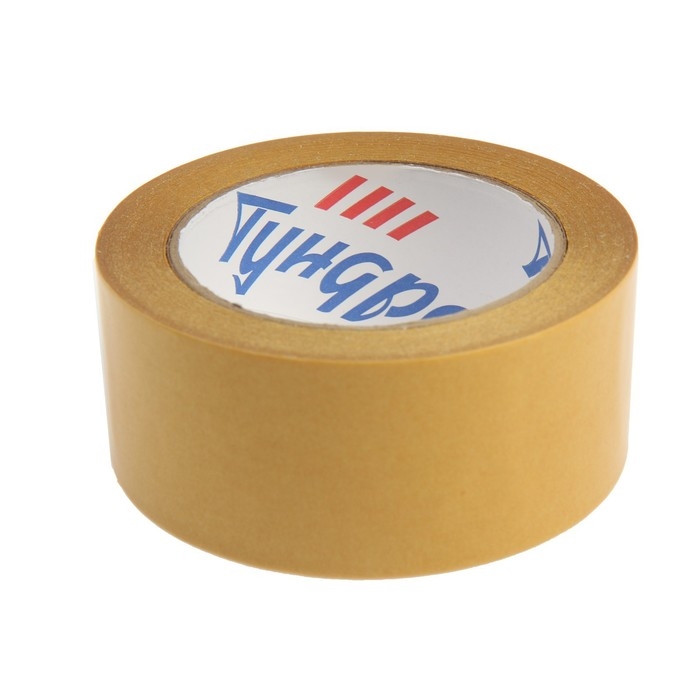 Лента двусторонняя ТУНДРА, полипропиленовая, прозрачная основа, 90 мкм, 48 мм х 25 м Лента двусторонняя ТУНДРА, полипропиленовая, прозрачная основа, 90 мкм, 48 мм х 25 м