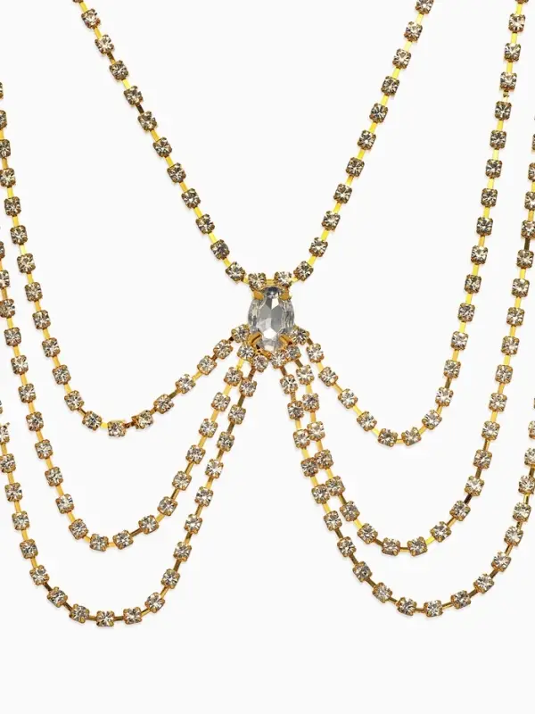 Бодичейн на бедро со стразами &laquo;Шахерезада&raquo;, белая в золоте