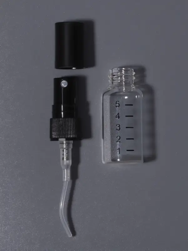 Флакон для парфюма, с распылителем, 5 мл, фасовка - 10 шт., чёрный, прозрачный