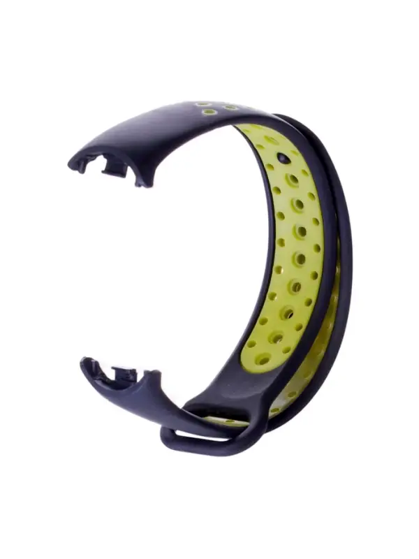 Ремешок для фитнес-браслета Mi Band 8/9 Luazon, с перфорацией, чёрный, зелёный