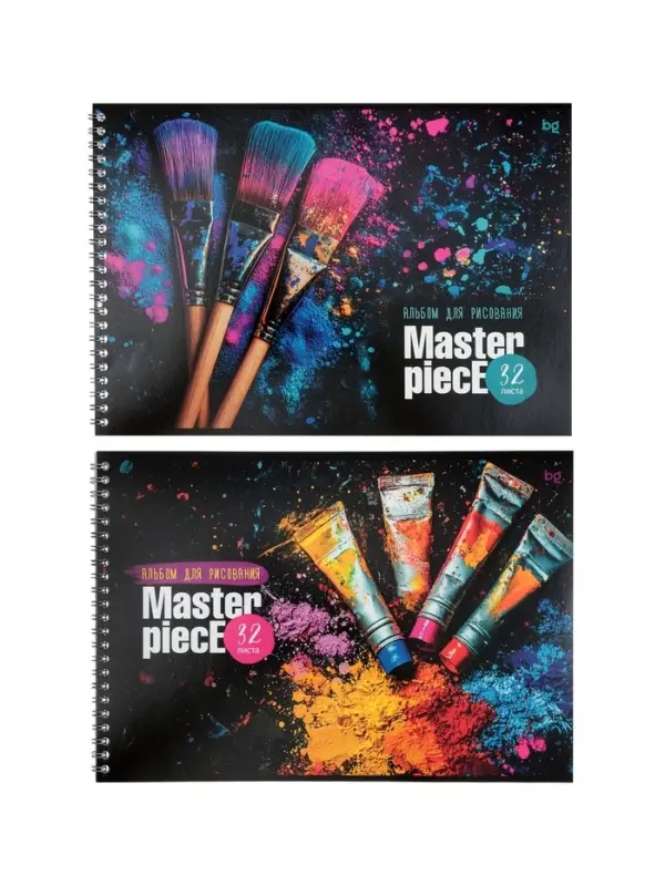 Альбом для рисования BG &laquo;Шедевр&raquo; А4, 32 листа, на гребне, обложка из мелованного картона, МИКС