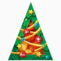 Новогодний набор резиновых игрушек для ванны Крошка Я, 6 шт., с пищалкой