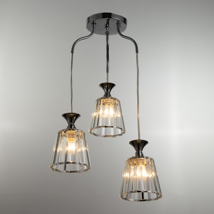 Люстра BayerLux Люстра BayerLux "Дейбен" 3хЕ27 40Вт серебро 35х35х65 см