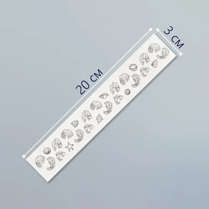 Переводная тату на тело чёрная «Браслет. Ракушки», 20×3 см Переводная тату на тело чёрная «Браслет. Ракушки», 20×3 см