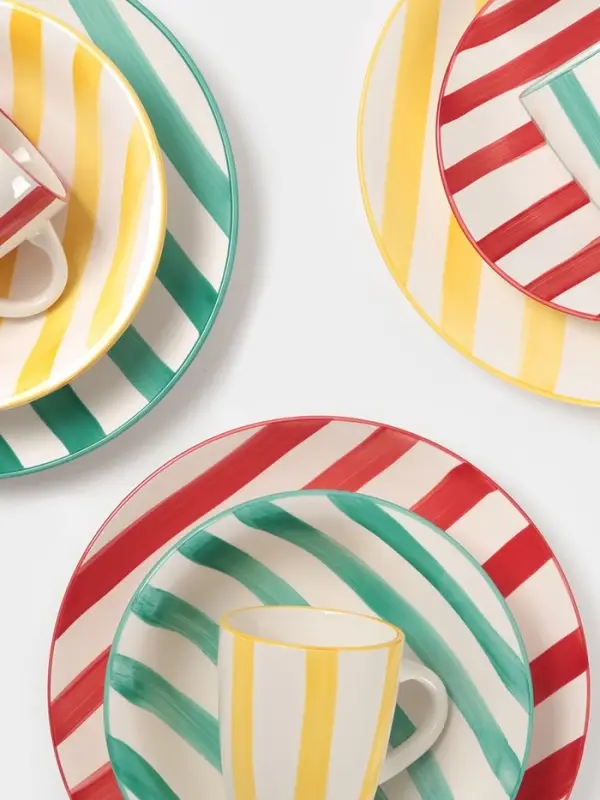 Тарелка Доляна &laquo;Райе&raquo;, d=26.5 см, керамика, бирюзовая