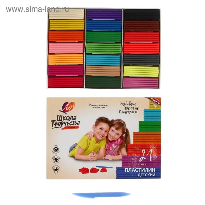 Пластилин 21 цвет 420 г Пластилин 21 цвет 420 г "Школа творчества"