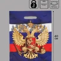 Пакет подарочный &laquo;Моя Россия&raquo;, полиэтиленовый с вырубной ручкой, 30&times;40 см 50 мкм