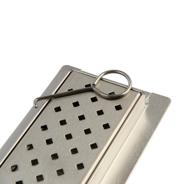 Трап ZEIN engr, c флaнцeм свободного вращ 360°, 7*60 см, d=40/50 мм, нерж сталь, сатин