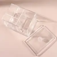 Органайзер для ватных палочек и дисков, 4 секции, 13&times;14&times;11 см, прозрачный