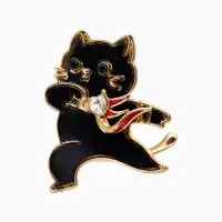 Брошь "Кот" герой, цветная в золоте