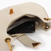 Сумка женская багет TEXTURA на молнии, 30&times;5&times;17 см, молочная