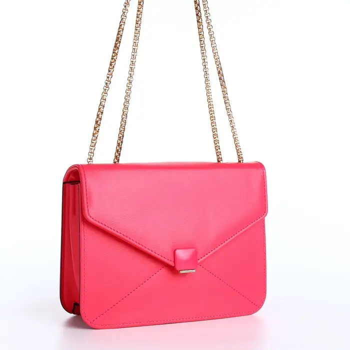 Сумка женская мессенджер на магните, 20&times;6&times;13 см, розовая