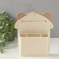 Фоторамка пластик карандашница 10х15 см "Домик с ушками мишки" бело-бежевый 4,8х16,7х20 см   1096452