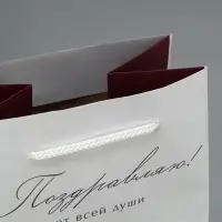 Пакет подарочный под бутылку, упаковка, &laquo;От всей души&raquo;, 36&times;13&times;10 см