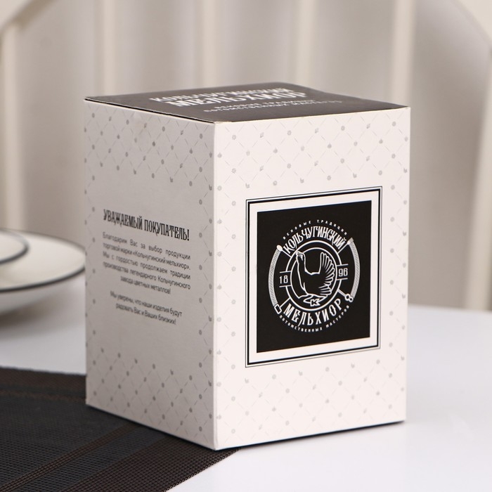 Подстаканник «V», d=72 мм, никелированный, с чернением Подстаканник «V», d=72 мм, никелированный, с чернением