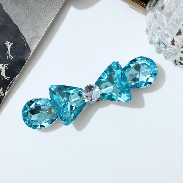 Заколка-автомат для волос Заколка-автомат для волос "Кристалл" бантик, 8 см, микс