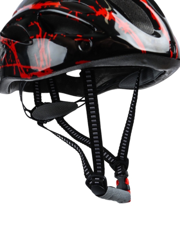 Шлем велосипедиста, L, чёрный с красными вставками Шлем велосипедиста, L, чёрный с красными вставками