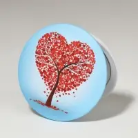 Зеркало складное &laquo;Деревья&raquo;, d=7.5 см, с увеличением х2, голубой/красный