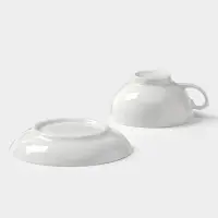 Чайная пара Дулевский фарфор &laquo;Рубин&raquo;, 220 мл, чашка d=10.2 см, блюдце d=14 см, белая