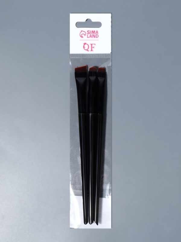 Набор кистей для макияжа, 3 предмета, чёрный Набор кистей для макияжа, 3 предмета, чёрный