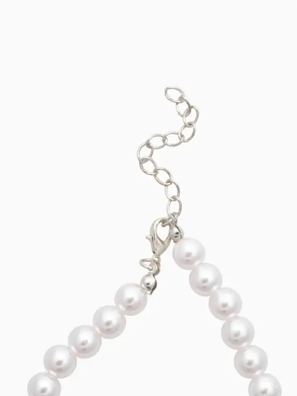 Набор 3 предмета: серьги, бусы, браслет &laquo;Классика&raquo;, белый, 45 см