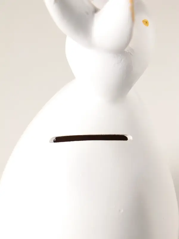 Копилка полистоун "Кролик" 21,5х10 см, белый с золотом