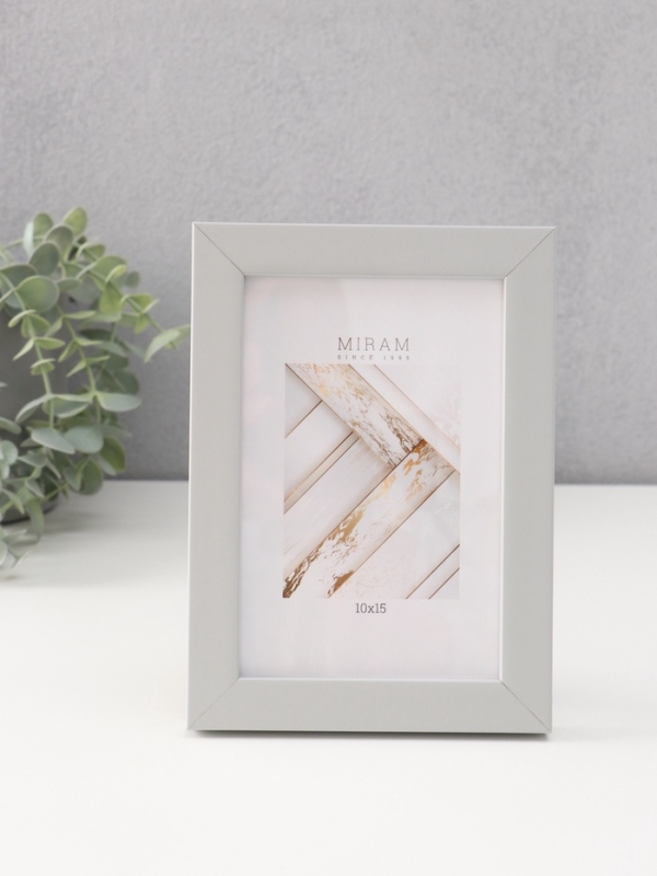 Фоторамка пластик Фоторамка пластик "МИРАМ" 10х15 св. серый