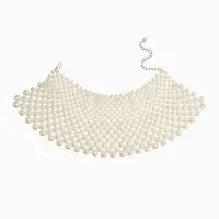 Колье-чокер жемчуг "Богема" россыпь, цвет белый  d=8/10/12