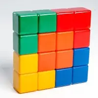 Кубики детские, пластиковые, цветные,16 штук, 6&times;6 см