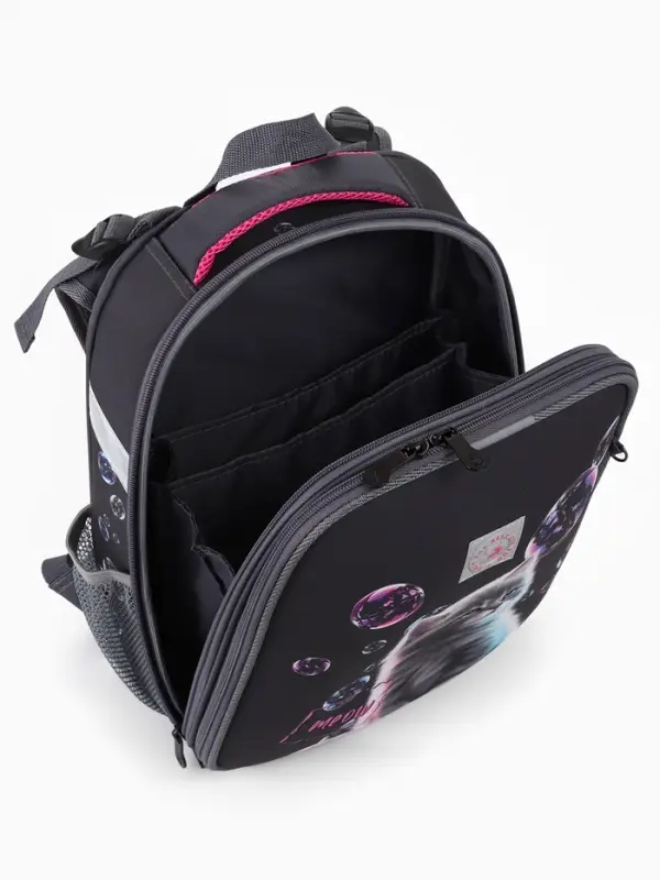 Рюкзак школьный для девочки &laquo;Пузырики&raquo;, Stavia, эргономичная спинка, 30&times;16&times;38 см, серый