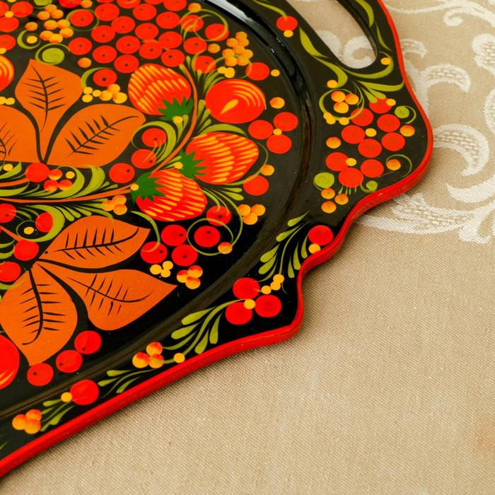 Поднос «Хохлома», средний, ручная роспись, микс Поднос «Хохлома», средний, ручная роспись, микс