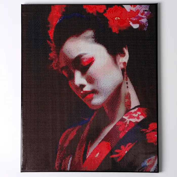 Алмазная мозаика с полным заполнением на холсте с подрамником «Гейша», 40 х 50 см