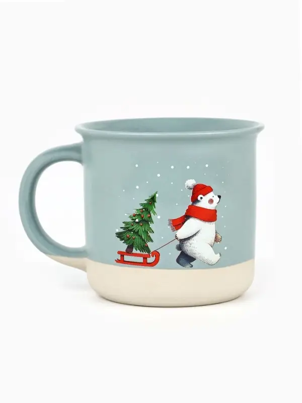 Кружка новогодняя керамическая &laquo;Мишка&raquo;, 400 мл, ручная работа
