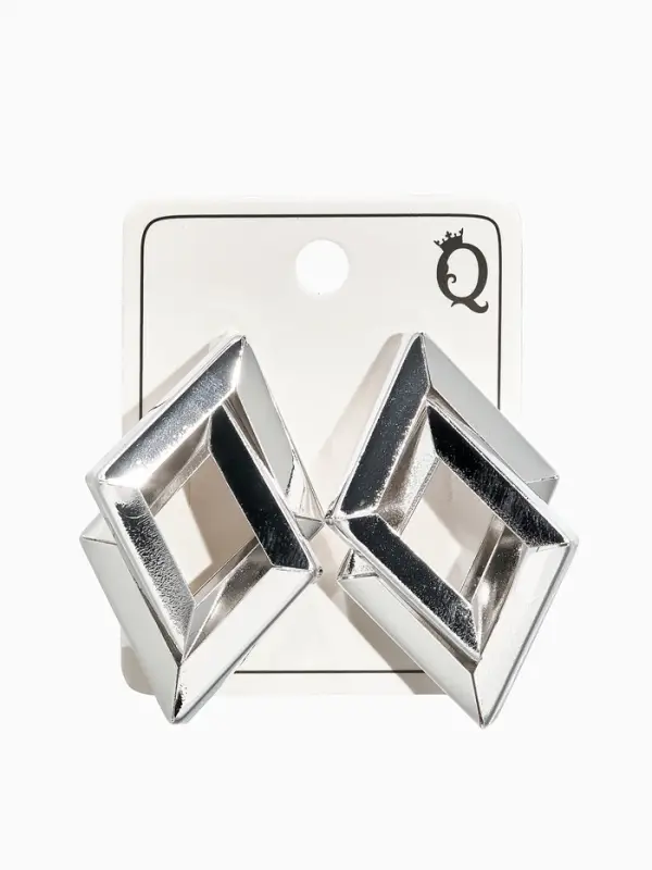 Серьги металл &laquo;Геометрия&raquo;, симбиоз, цвет серебро