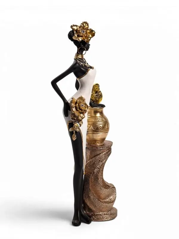 Фигурка декоративная &laquo;Африканка с попугаем&raquo;, 13.5&times;7&times;35 см