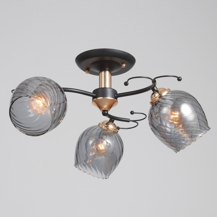 Люстра Люстра "Аста" 3хЕ27 40Вт чёрно-золотой 50х50х27 см BayerLux